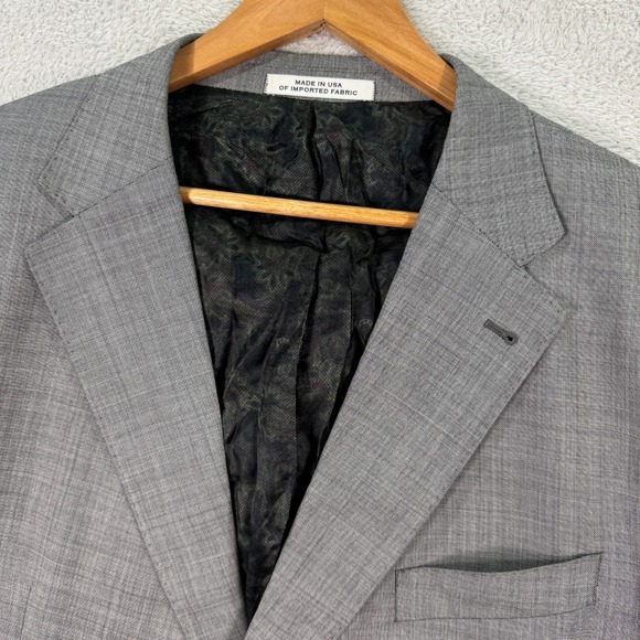 Joseph Abboud Blazer Jacket Men 50L Gray Super 120's Tollegno Wool Casual Preppy - Picture 1 of 12